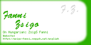 fanni zsigo business card